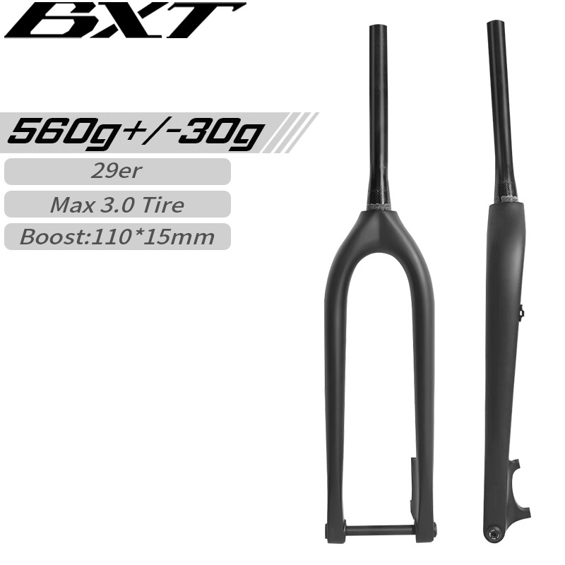 BXT 29er Carbon Mountain Bike Fork Rigid Fork Disc Brake MTB Frok Thru Axle