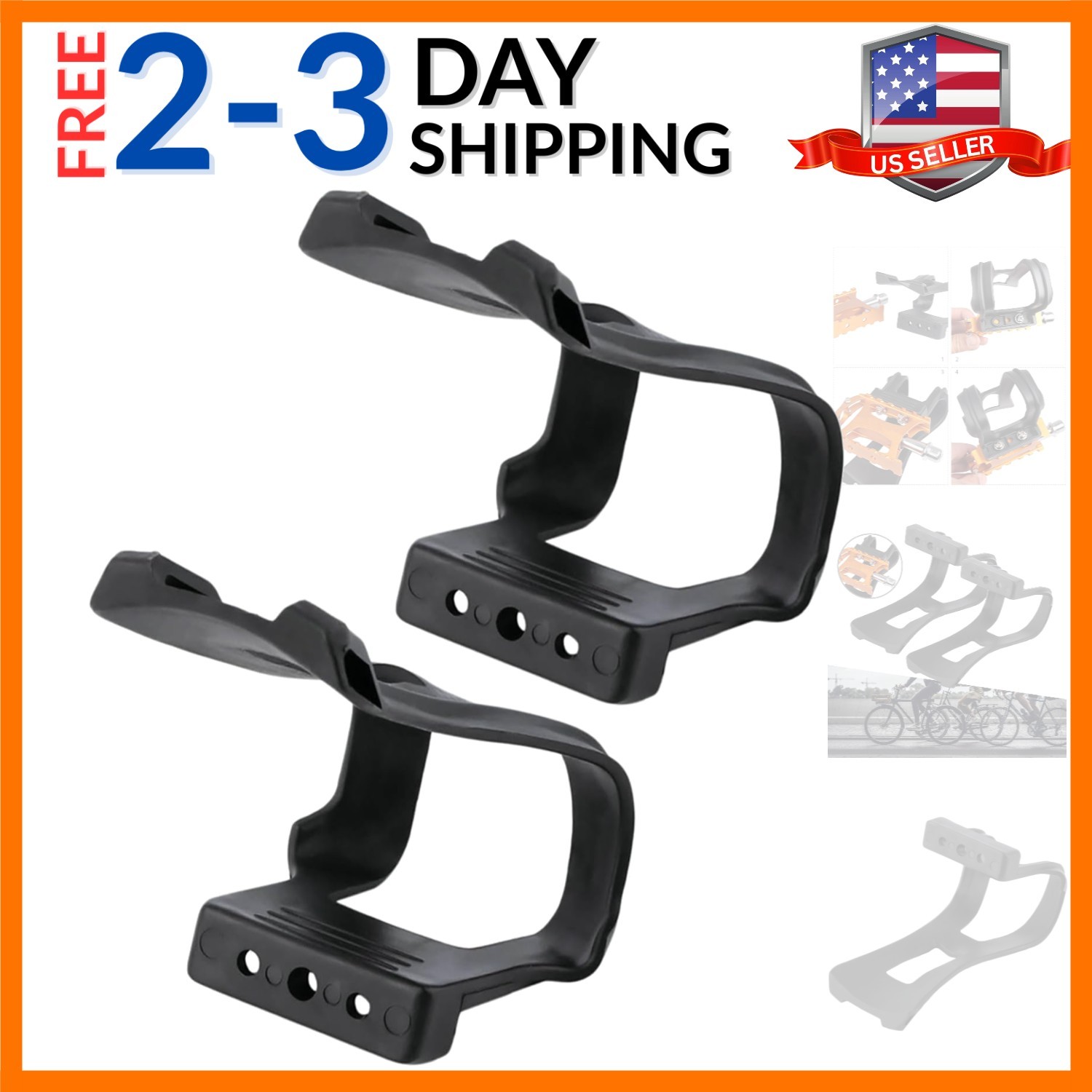 Bicycles Pedal Half Clip Road Bike Strapless Toe Pedal Clip Mountain Bike Cyc…
