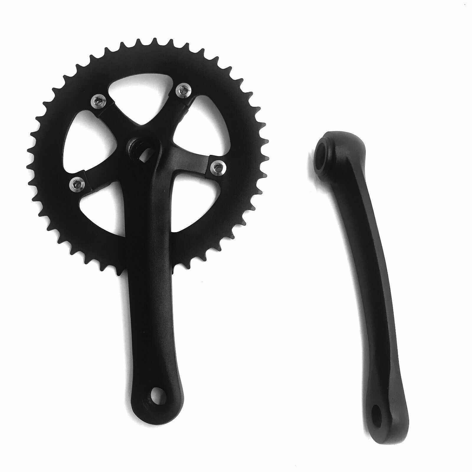 CDHPOWER Single Speed Crankset 44T 170mm Crankarms 110 BCD Crankset-Square,Black