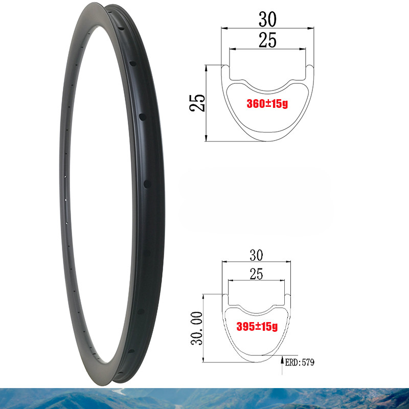 29er 30X30 30X25mm MTB Bicycle Carbon Rim Tubeless Clincher 24 28 32 Hole