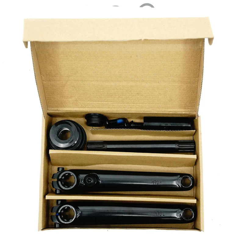 170mm Crankset 1 Set Crank Arms w/ Bottom Bracket USA/BB 8T Steel Black
