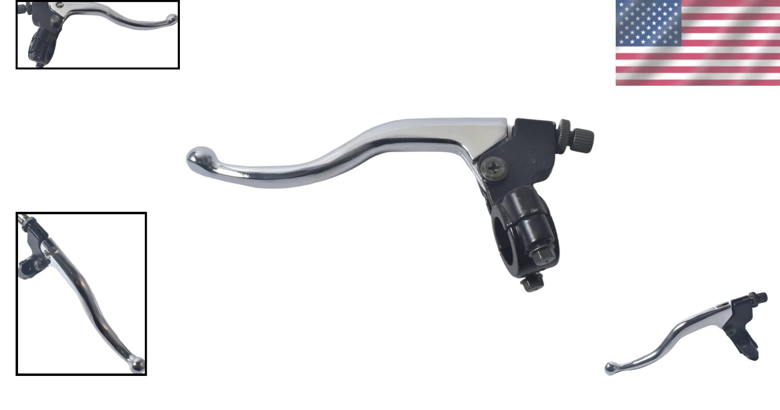 Universal 7/8″ Left Brake Handle Clutch Lever for Dirt Bikes – Silver Aluminum