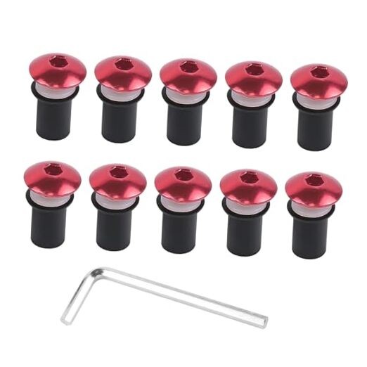 10PCS Motorcycle Windshield Bolts Screws Kit, Aluminum Motorbike Pink