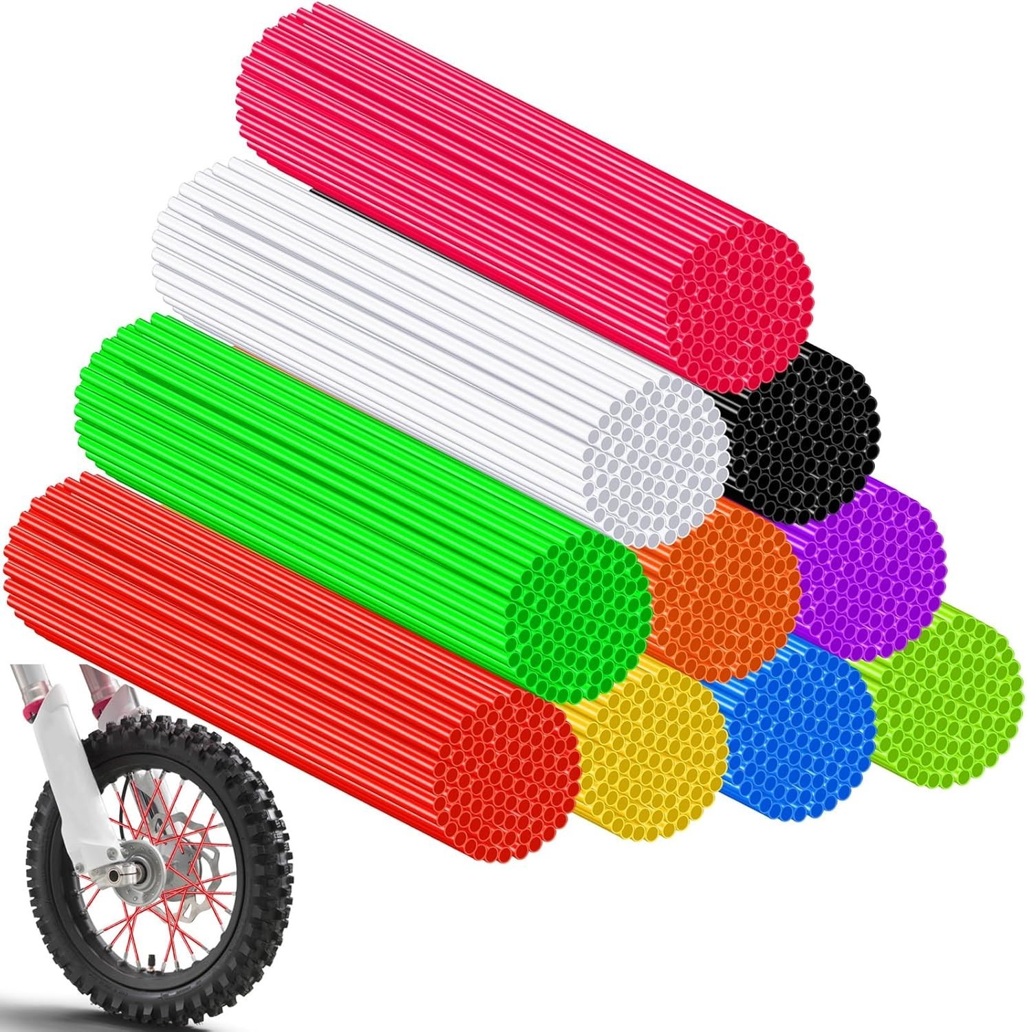 Bike Spokes, 160 Pcs Spoke Skins, 10 Mixed Colors Bike Spoke Covers, Dirt Bik…