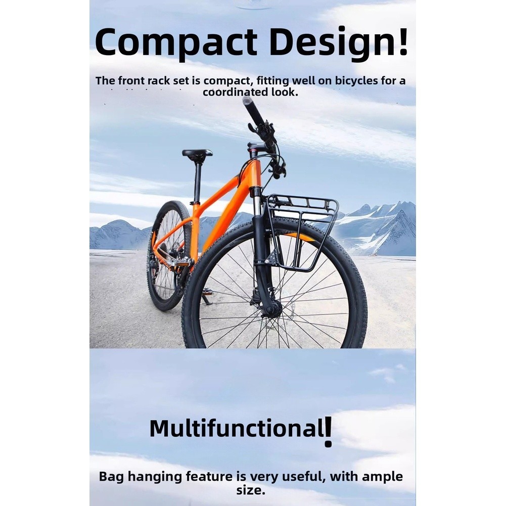 Front Pannier Rack for MTB Aluminum Construction Shock Absorber Fork Ready