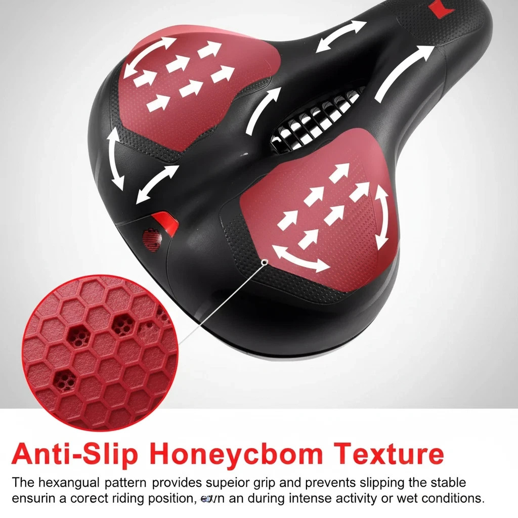 Extra Wide Big Bum Bike Bicycle Saddle Seat Gel Cushion Sporty Soft Comfort Pad