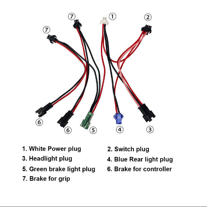 12V-60V E-bike Headlight Tail Rear Warning Light LED Brake Spotlight Cycling