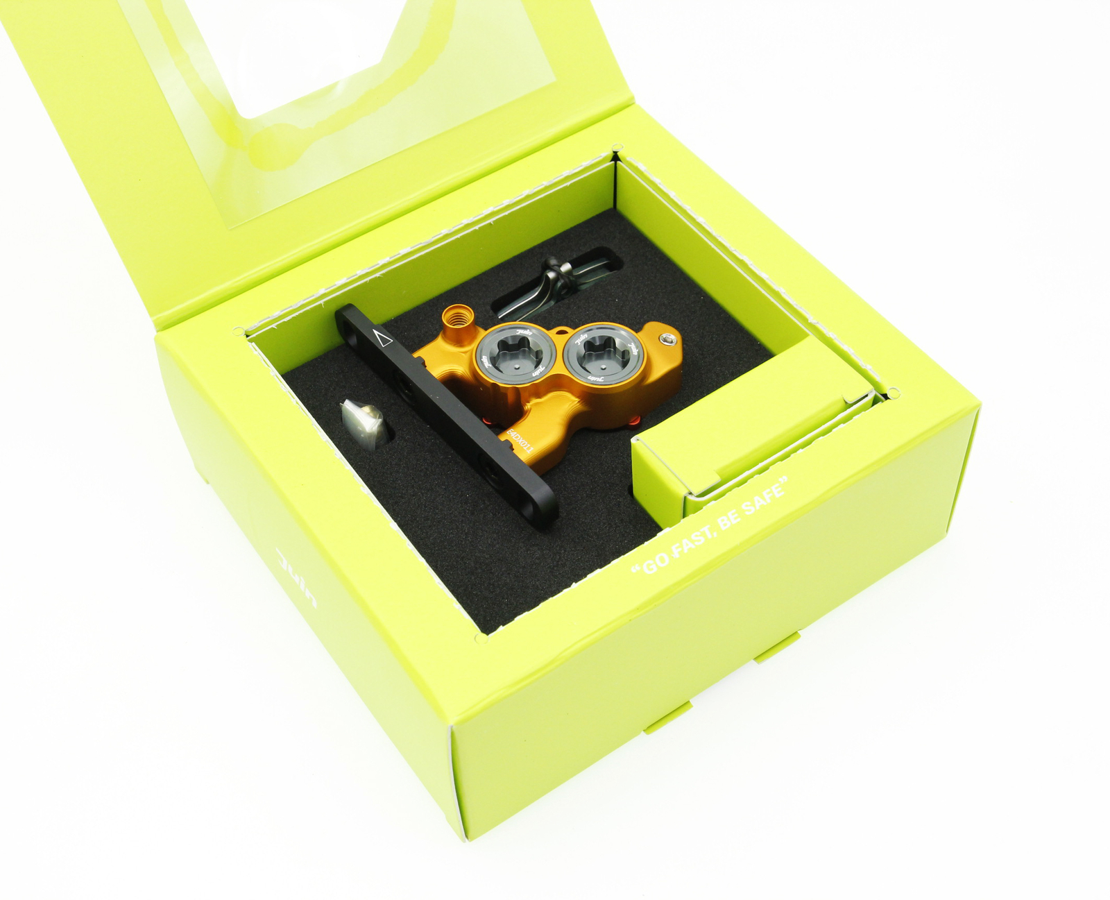 Gold Juin Tech ETF 4-Piston Flat Mount Brakes For Shimano Mineral Oil 160/140mm