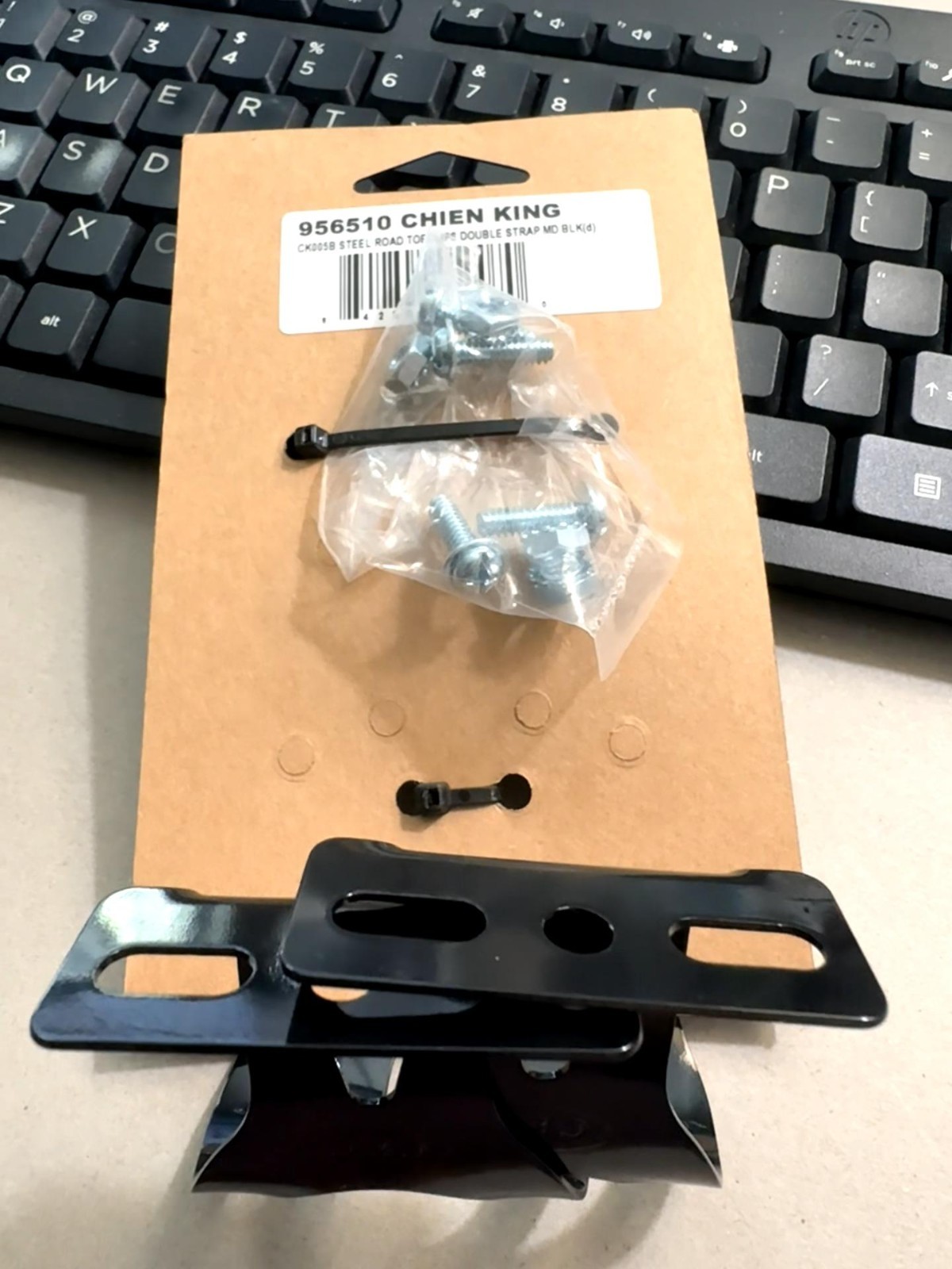 Chien King Single Strap Steel Toe Clips Large Black w/ Bolts Bike Clip NEW