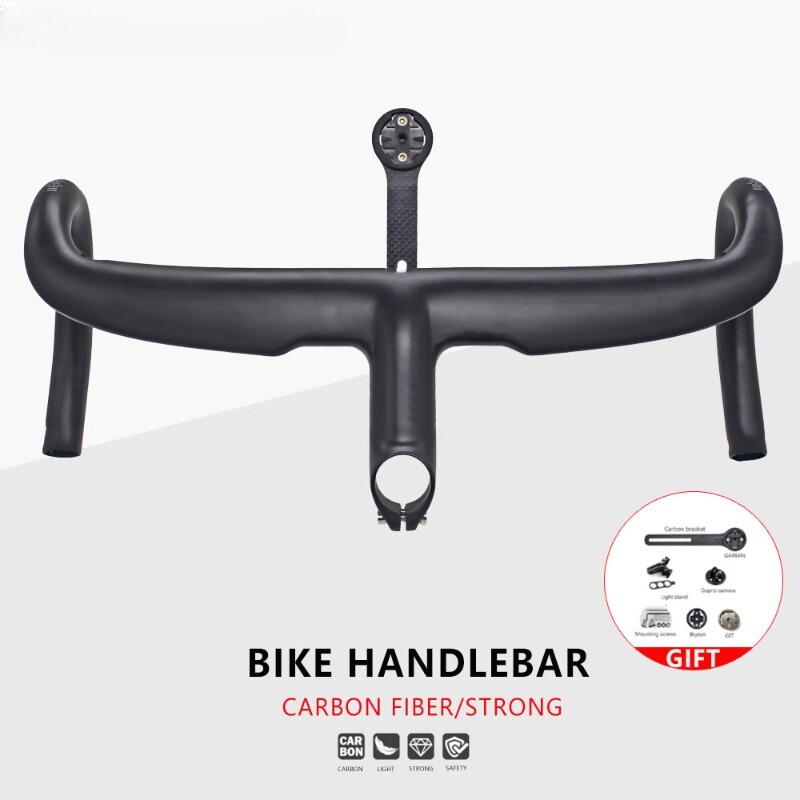 400/420/440mm Full Carbon Fiber Road Bicycle Integrated Handlebar with Stem