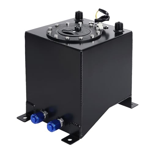 2.5 Gallon 10L Fuel Cell Tank with Cap and Level Sender Polished Aluminum