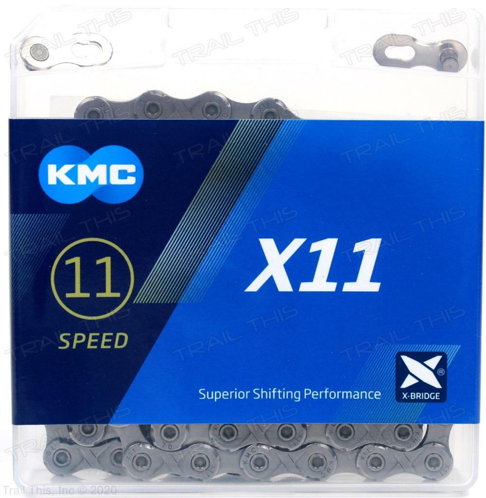 KMC X11 11-Speed 118L Bike Chain Gray Stretch-Proof fits Campy SRAM Shimano
