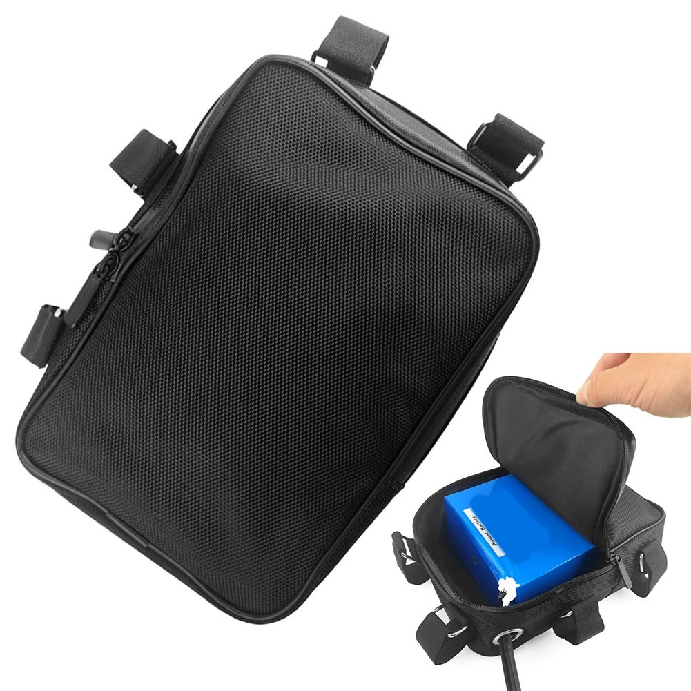Electric Bike Battery Bag with Fixed Tube Frame Attachment and Belt Secure
