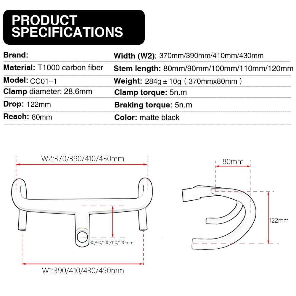 Aero Integrated Carbon Road Bicycle Handlebar 370 -430mm for V5rs/V4rs/C68 Frame