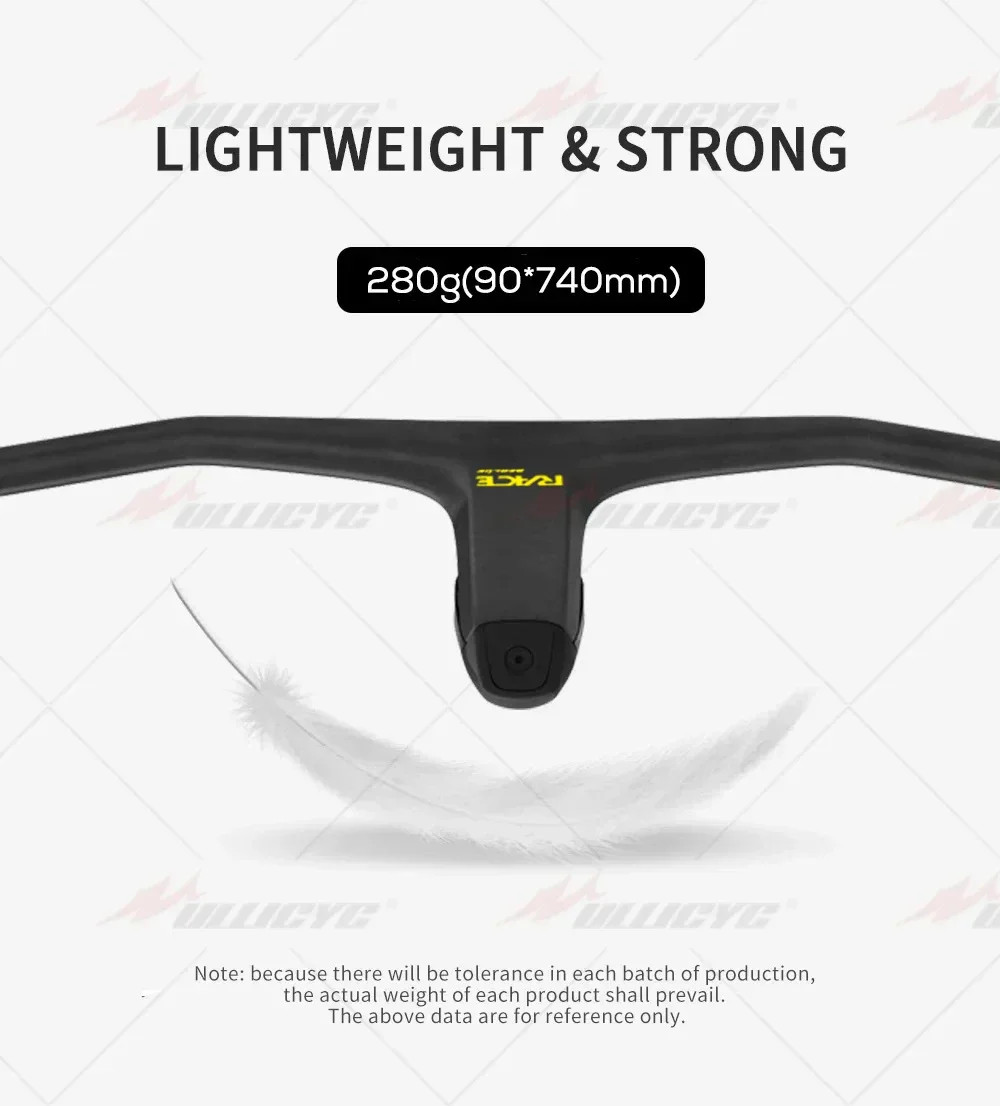 Carbon Fiber XC Mountain Bike Integrated Cockpit -20 Degree 740mm Flat T-Bar