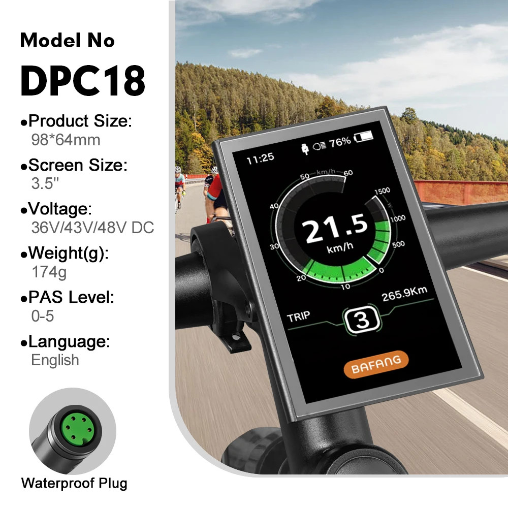 E-bike LCD Color Display Instrument 36V48V52V SW102T DZ40 600C BF-UART Protocol