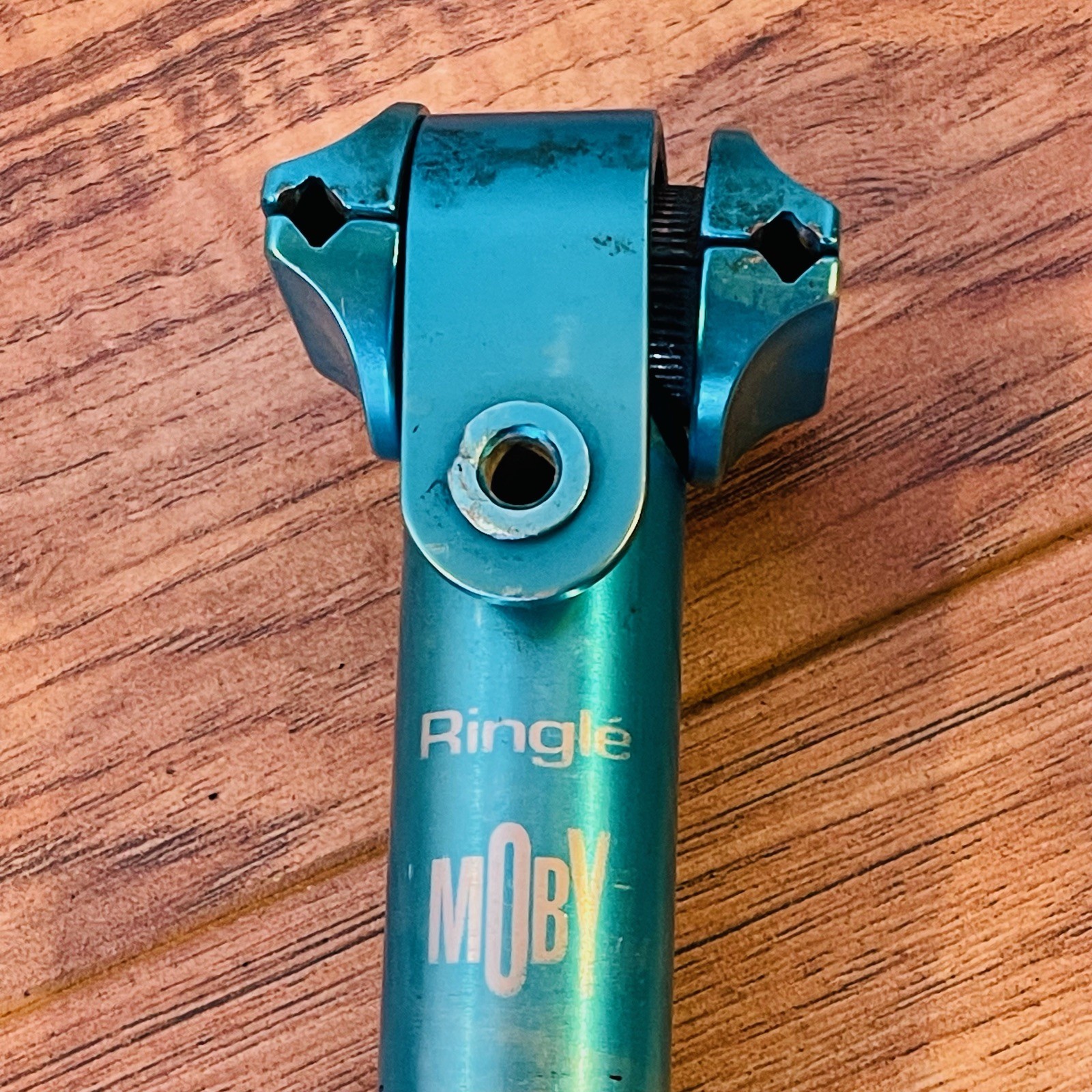 Vintage Ringle Moby Seatpost 27.2 350 Blue Ano Yeti Turquoise CRACKED PARTS ONLY