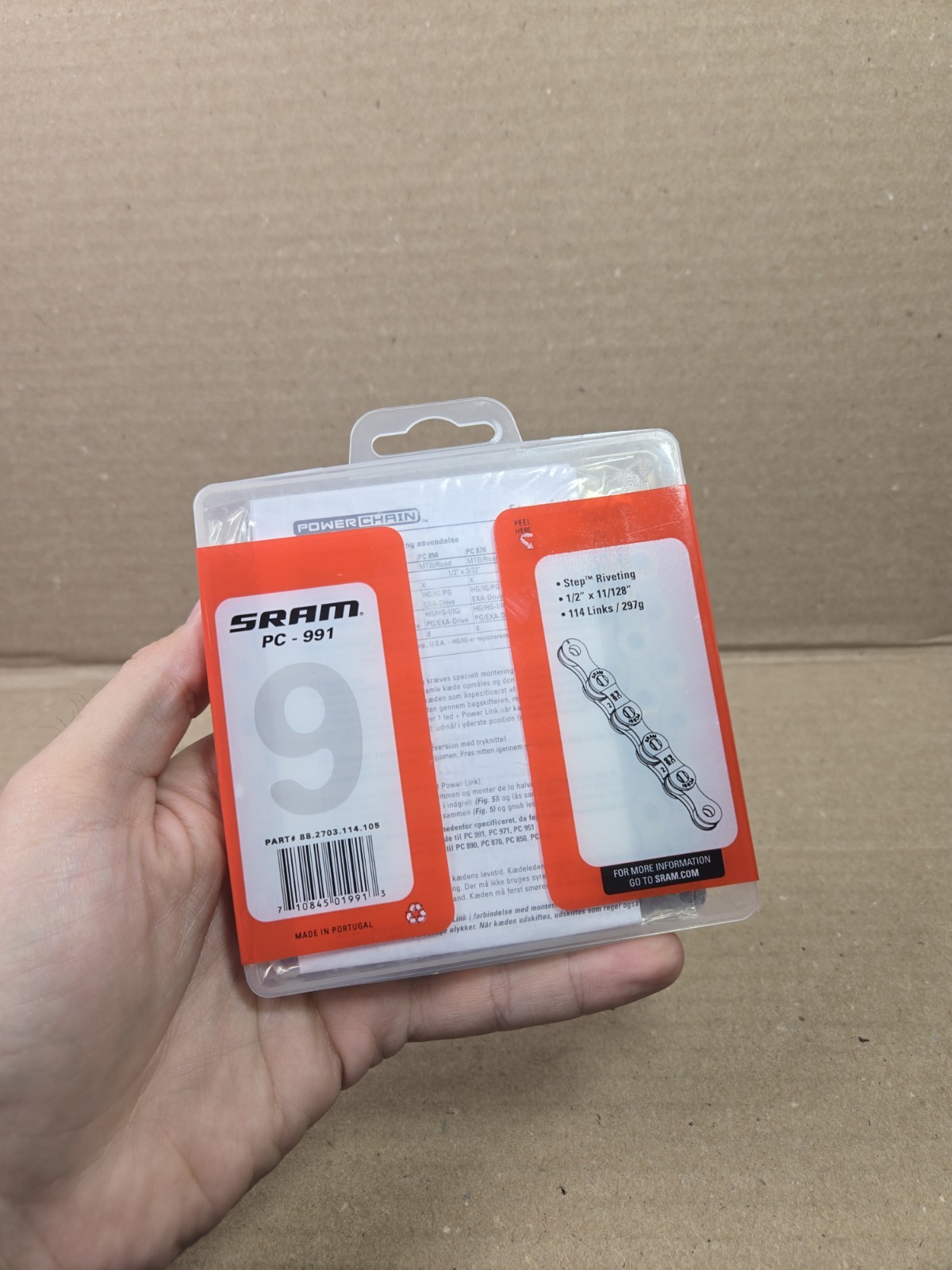 SRAM PC-991 Power Chain ii Step Riveting 1/2″x11/128″ 114 Links 297g Brand New
