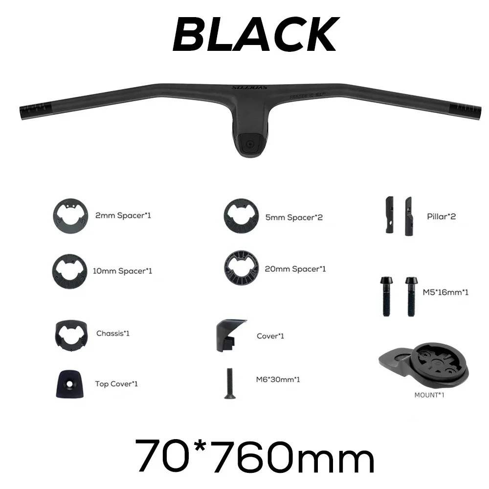 740MM -40 Degrees Full Carbon Fiber Integrated Cockpit MTB Handlebar Accessories