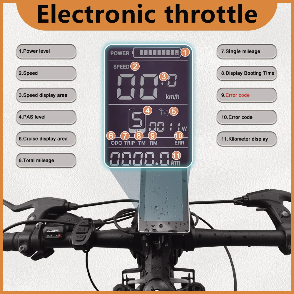 E-Bike LCD GD06 Display Waterproof/SM Connector Communication Protocol No. 2 Use
