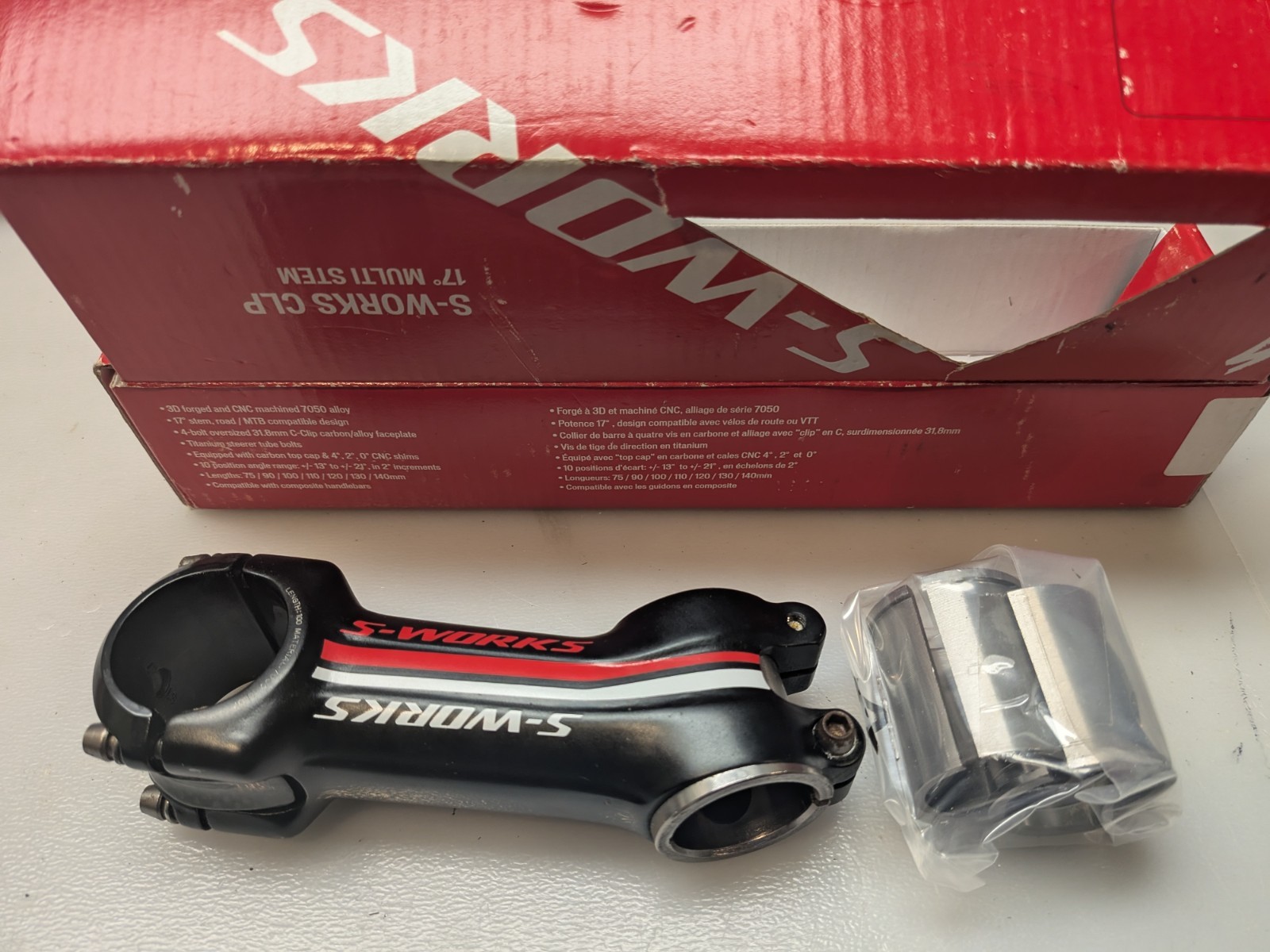 Specialized Comp Multi Stem 100mm 31.8mm +/- 17° w/ 4° 2° 0° Shims, Top Cap