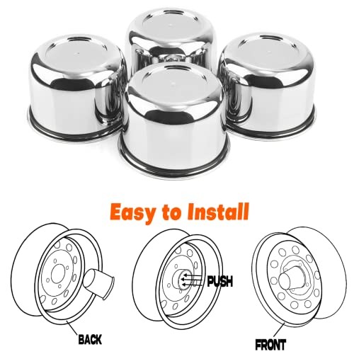 4Pcs 83MM 3.25inch Wheel Center Caps 3.25in Hub Hole, 2.32in Tall Chrome Silver