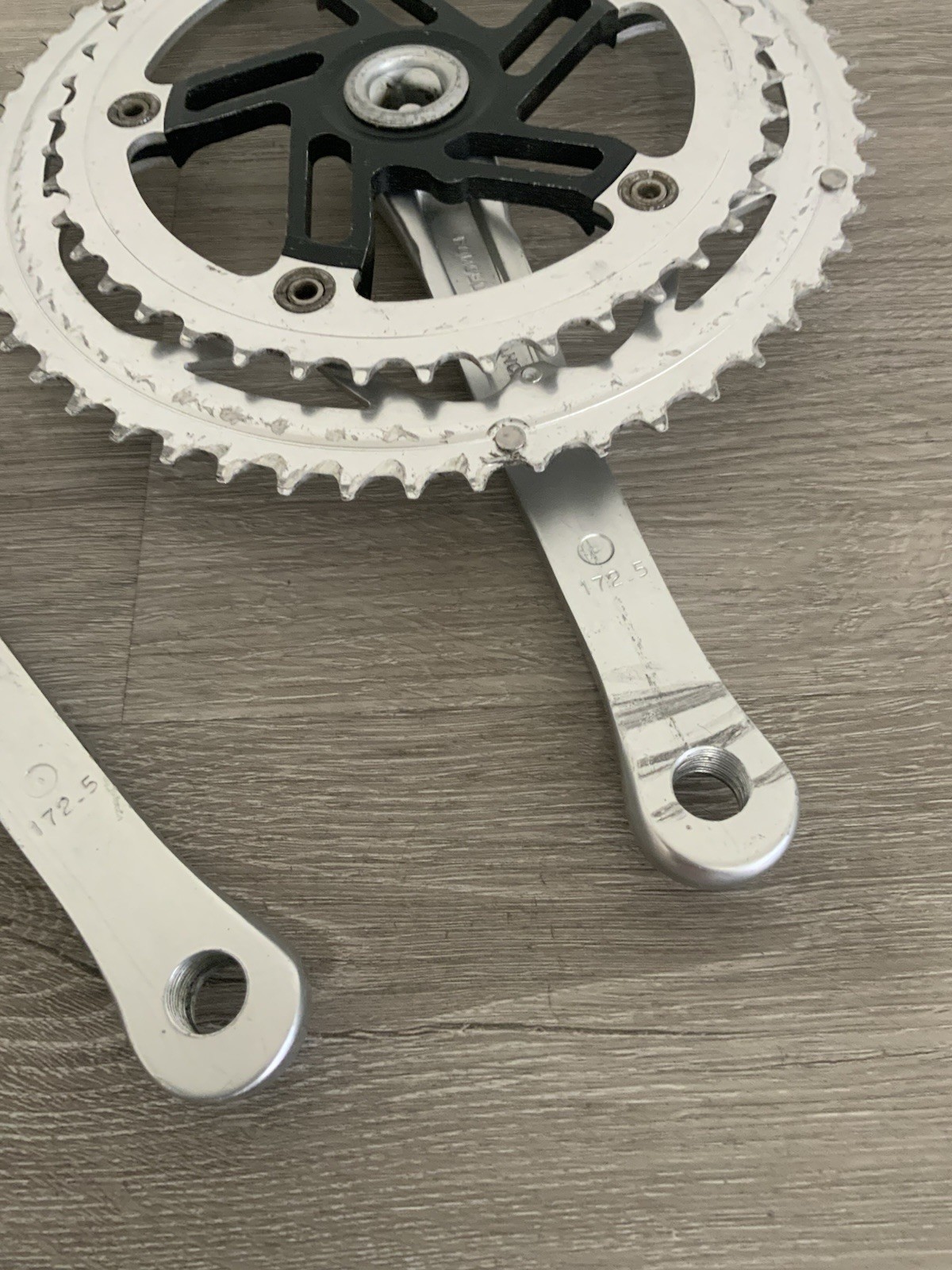 STRONGLIGHT IRONLIGHT CRANKSET DOUBLE 172.5 MM ARMS 52-42 TOOTH 6, 7, OR 8 SPEED