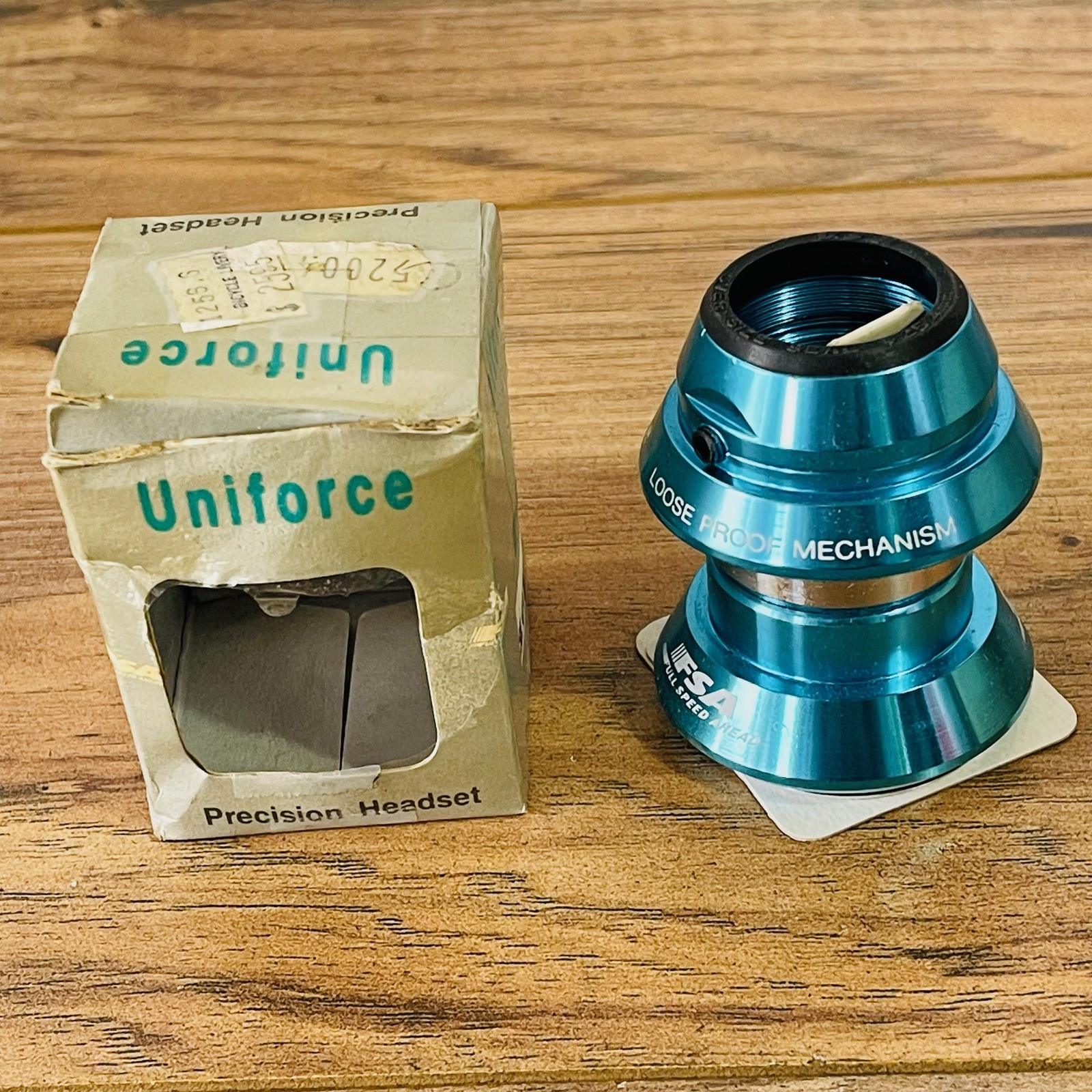 NOS FSA Uniforce Threaded Headset 1 1/8 x 26T Blue Turquoise Anodized