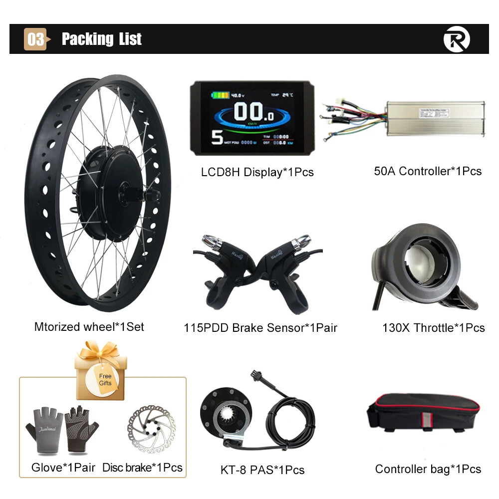 48V 2000W Fat Electric Snow Bike 20 24 26inch *4.0 Brushless Hub Motor Wheel