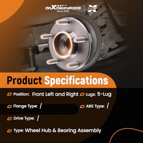 maXpeedingrods 2 Pcs 513334 Front Wheel Hub and Bearing Assembly for 513334×2