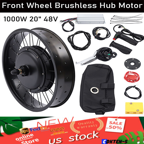 20″ 48V 1000W Electric Bicycle Hub Motor E-Bike Conversion Kit Front Wheel 20×4″