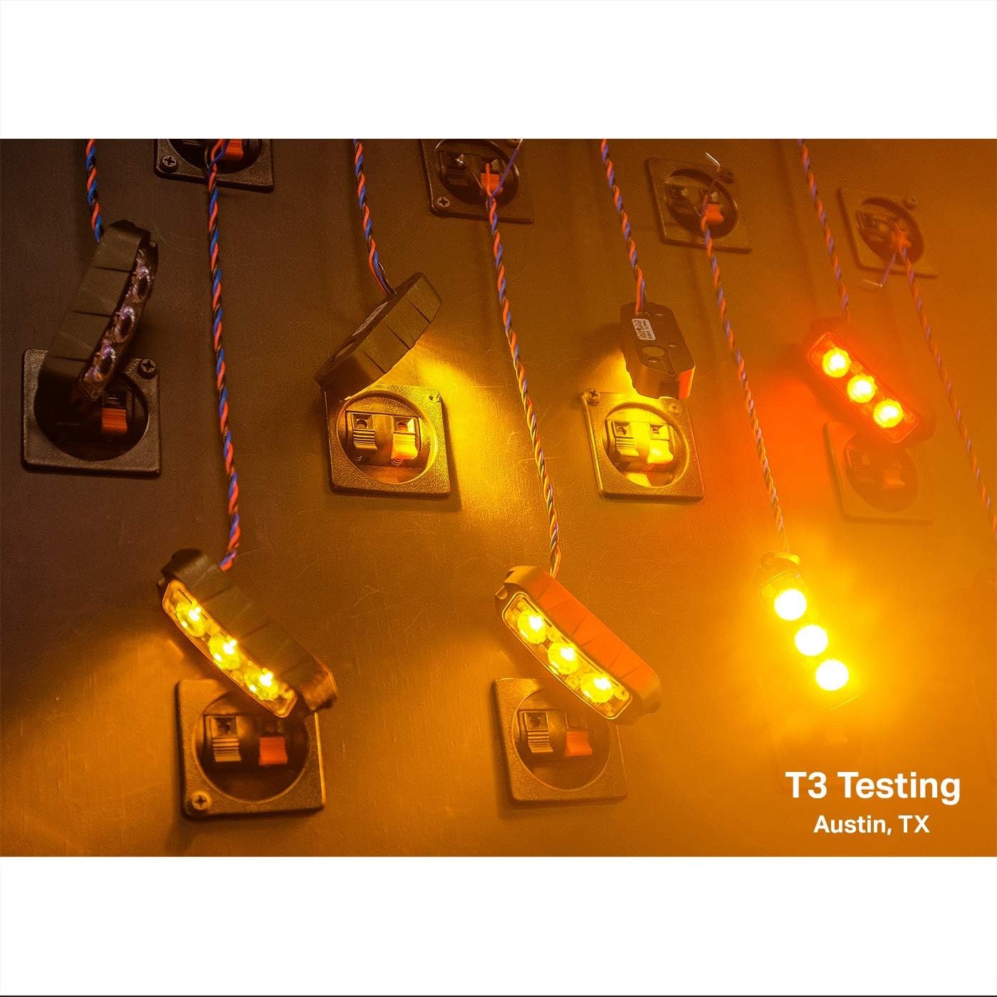 Feniex T3 Surface Mount | Red | Compact, 14 Flash Patterns | 3 LEDs, Super Br…
