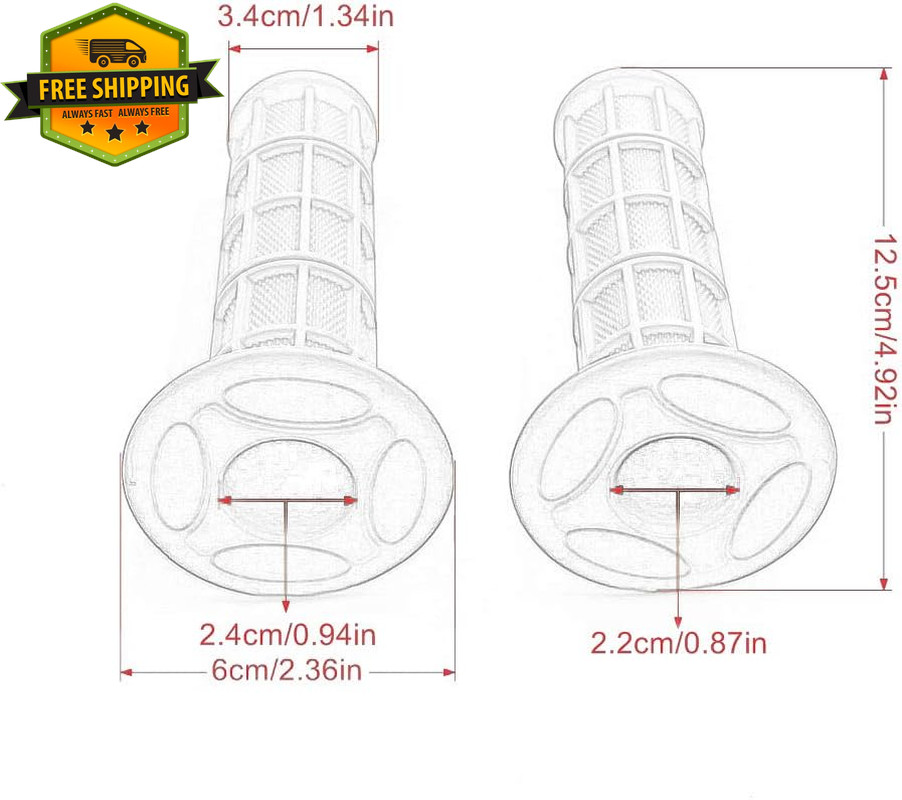 Motorcycle Handlebar Grips 7/8in Non Slip Soft Rubber For ATV Dirt Bike Black