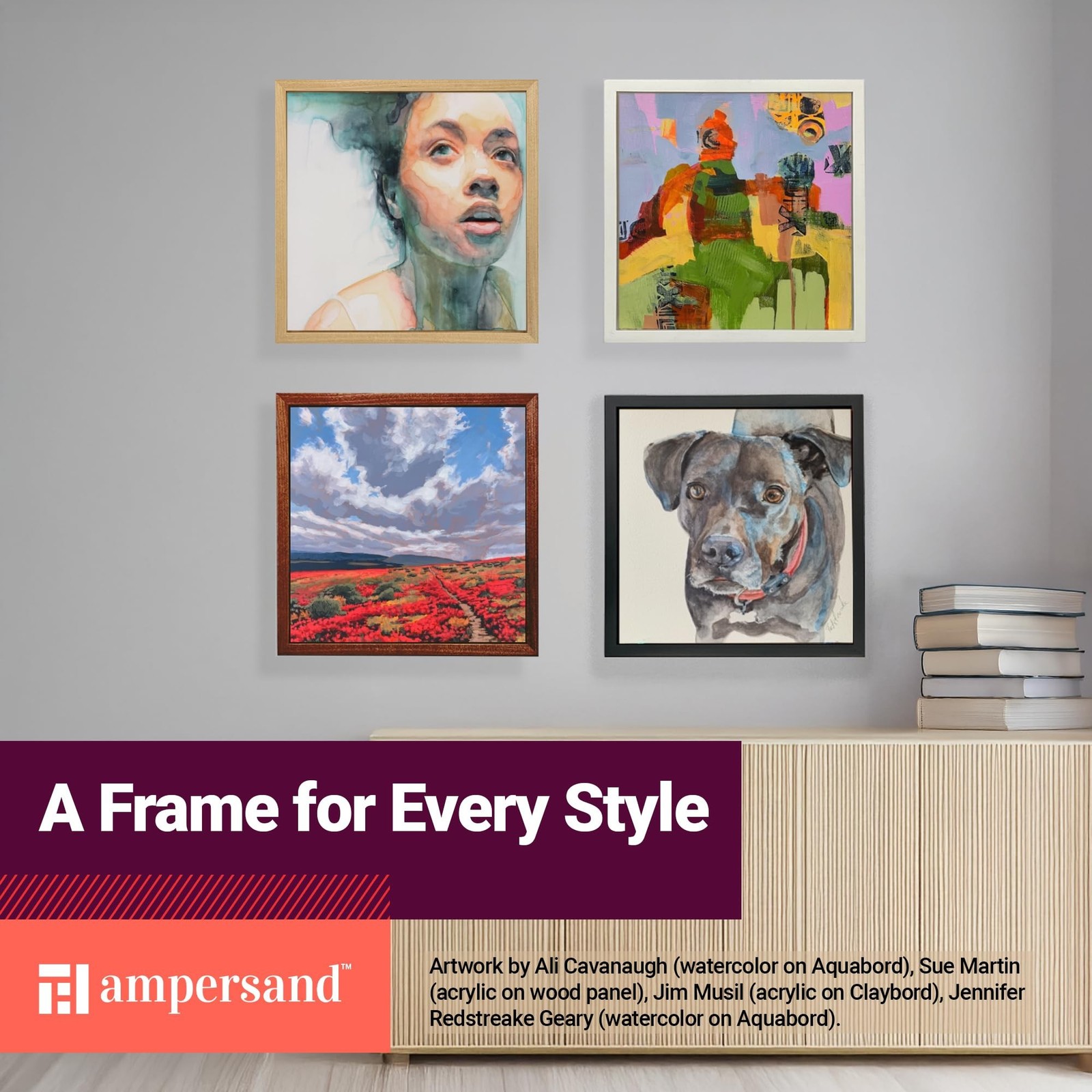 Ampersand Float Frame 1.5In Thin 12X12 Black