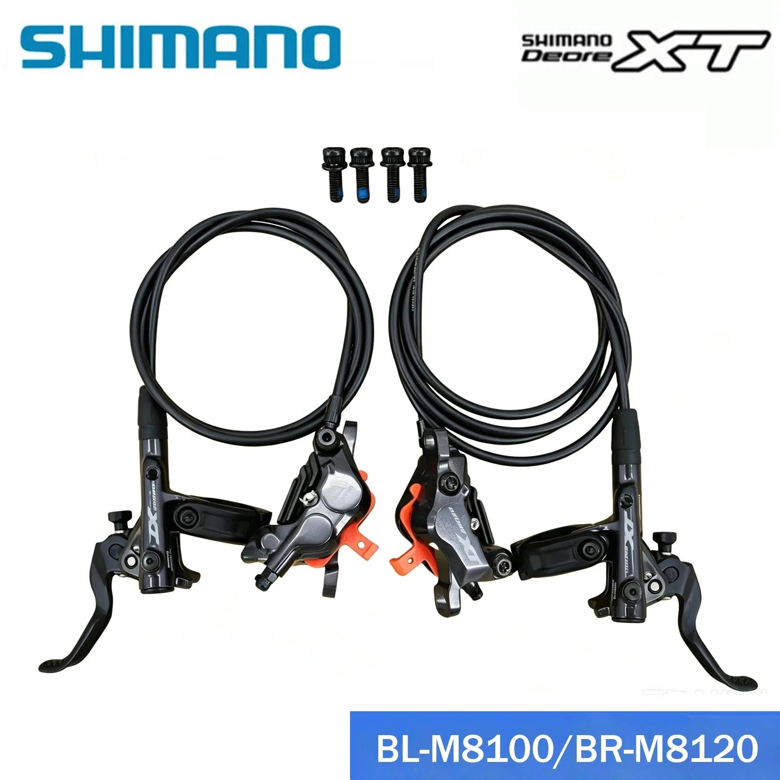 Shimano Deore XT BL-M8100 BR-M8120 Hydraulic Disc Brake Set F/R 4-Piston