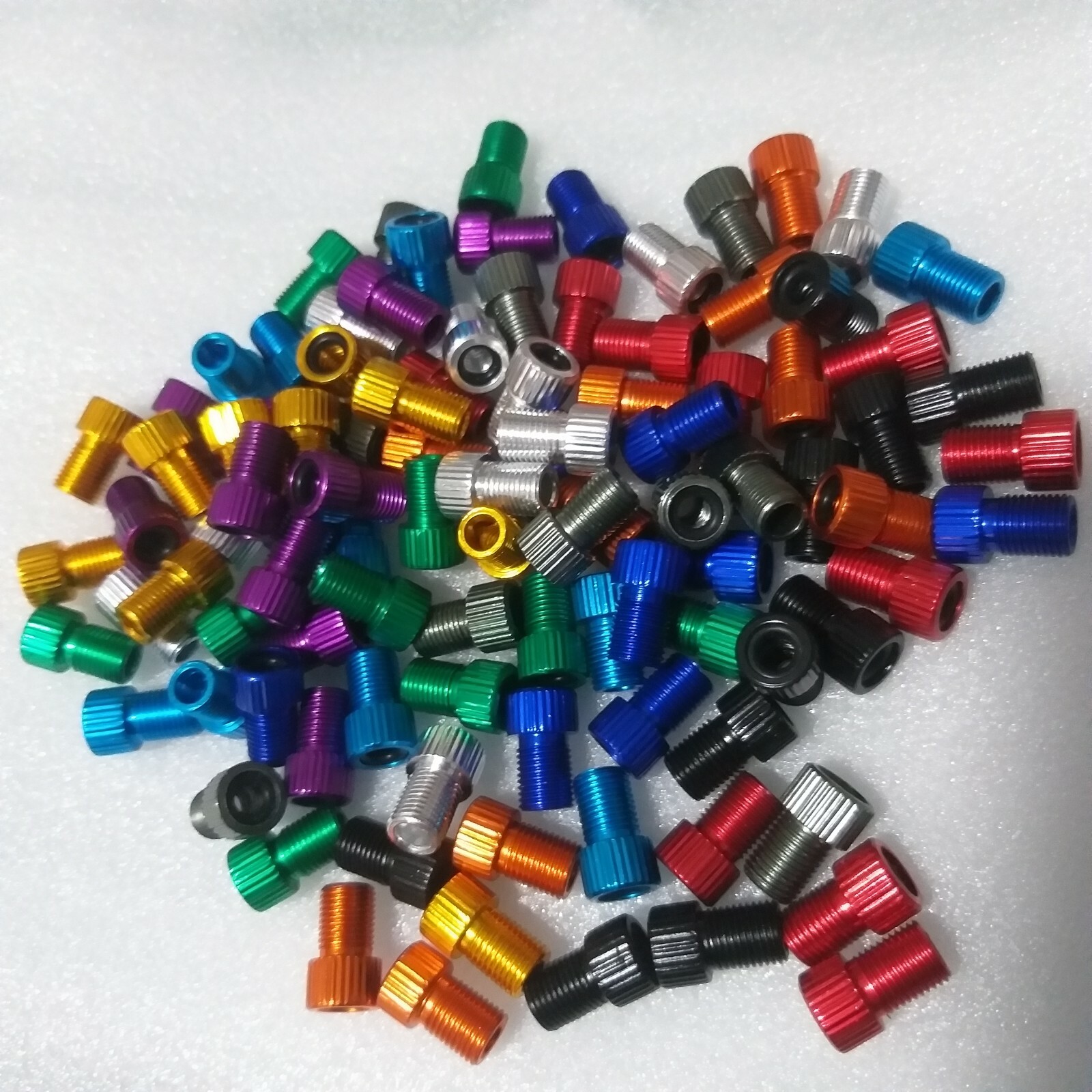 100pcs Bike Presta Valve To Schrader Adaptor Convertor Bicycle Pump Colorful