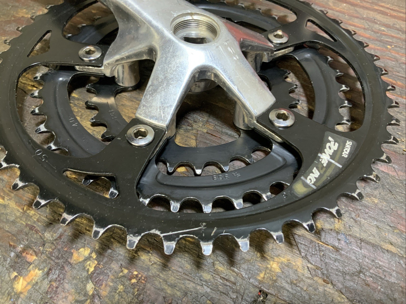 SR Suntour Sakae XCE 175mm 50/40/28t Triple Crankset MTB/Hybrid w/Bolts & Covers