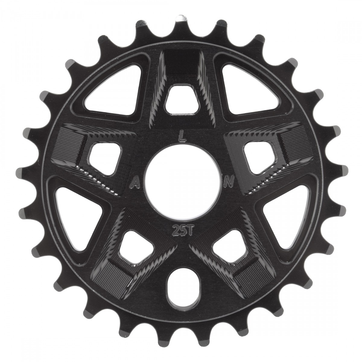 Premium 7075 Aluminum BMX Chainring 25T 1/8 Thru-Bolt, CNC Machined, Black