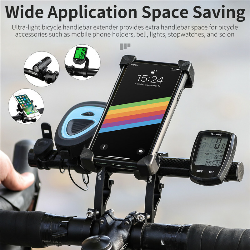 WEST BIKING Carbon Fiber Bicycle Handlebar Extension Bracket Bike Mount Holder