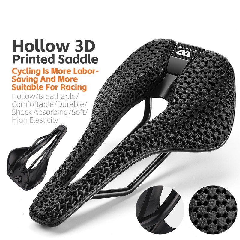 WEST BIKING Hollow Short Nose 3D Printed Bicycle Honeycomb Seat Saddle Cushion