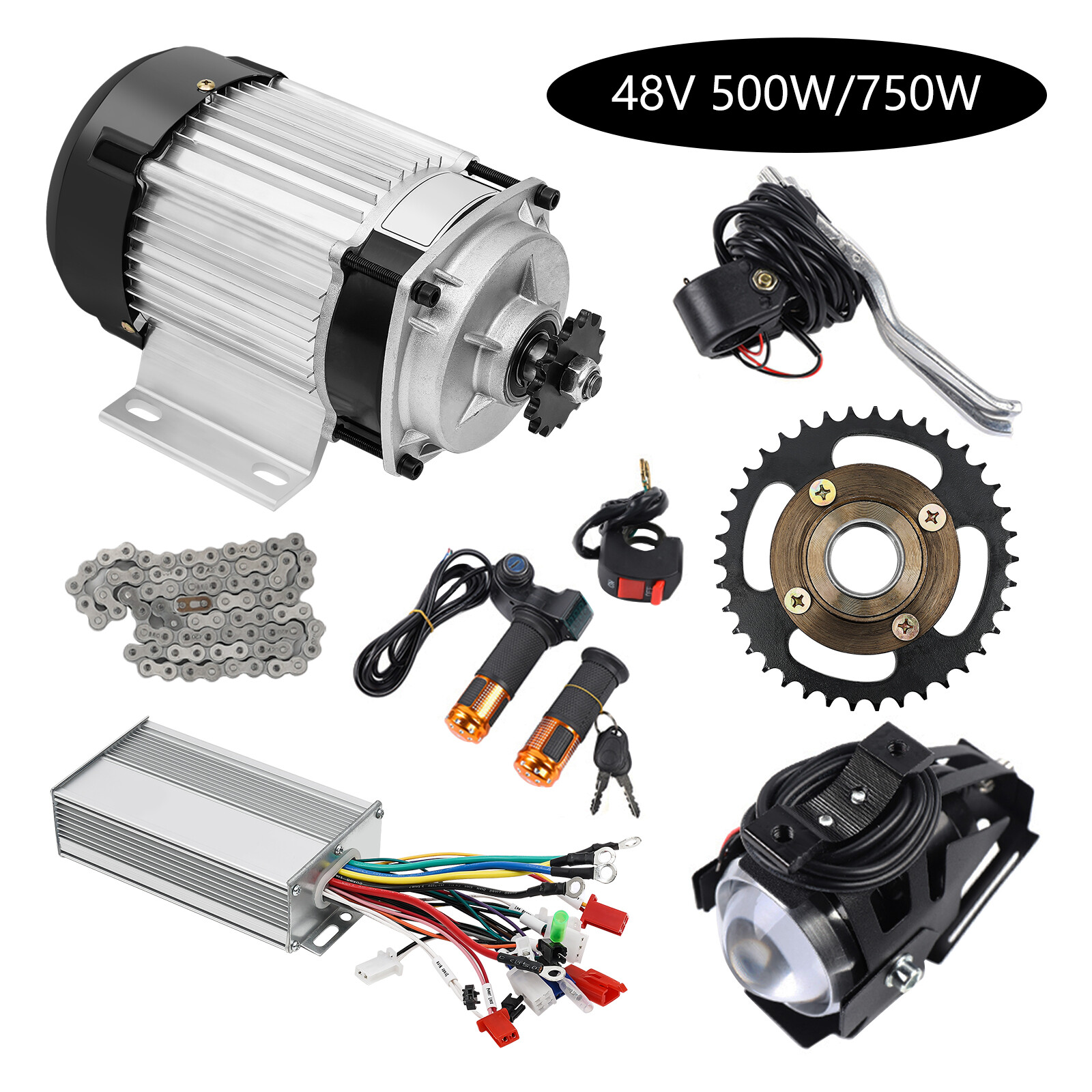 New 48V 750W Electric 3-wheel Bike Brushless Motor Kit For Adults Tricycle Trike