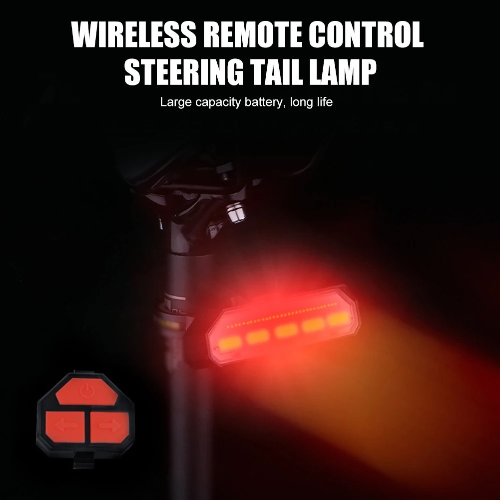 Wireless Remote Control Bicycle Tail Light USB Rechargeable with Safety Modes