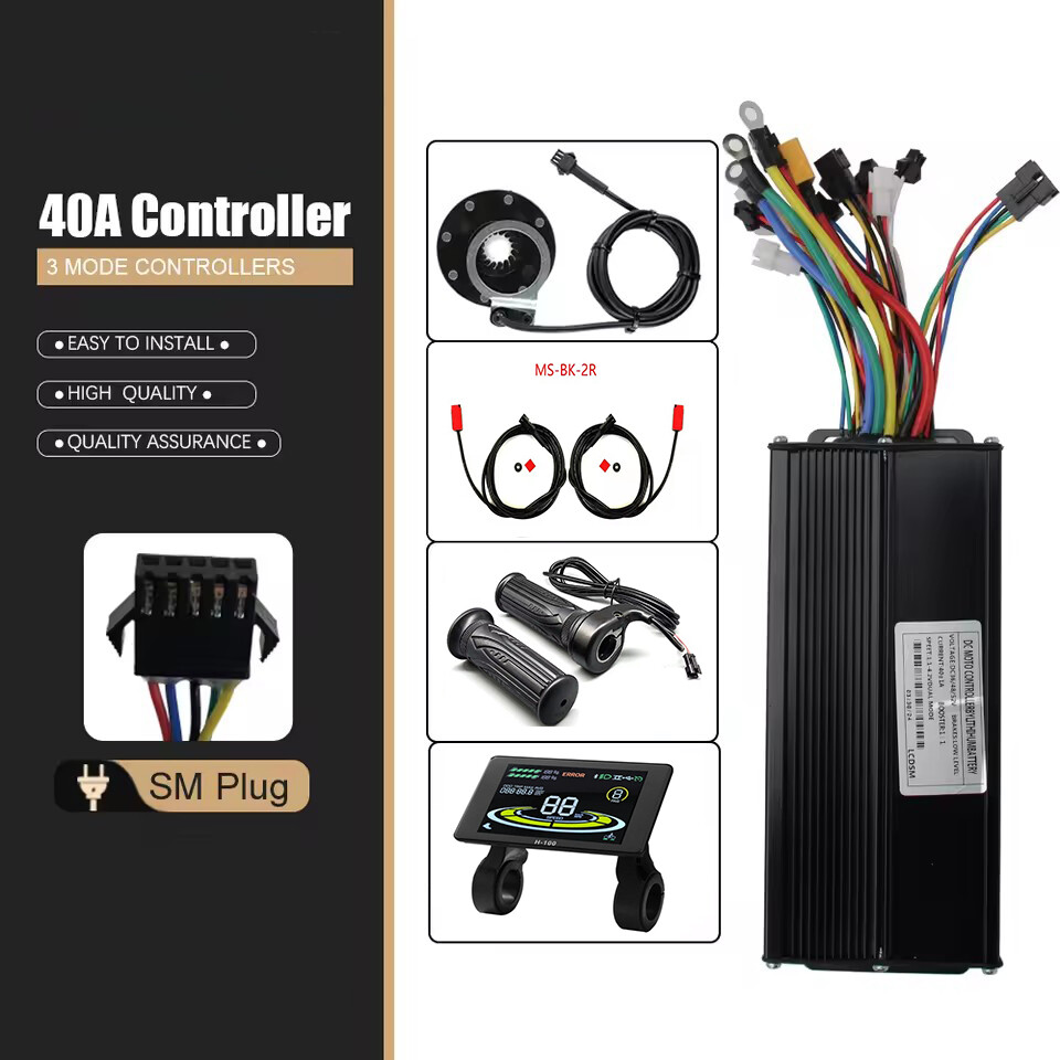 E-bike 40A 3-Mode Sine Wave Controller 36V 48V 1500W 2000W with LCD Display Set