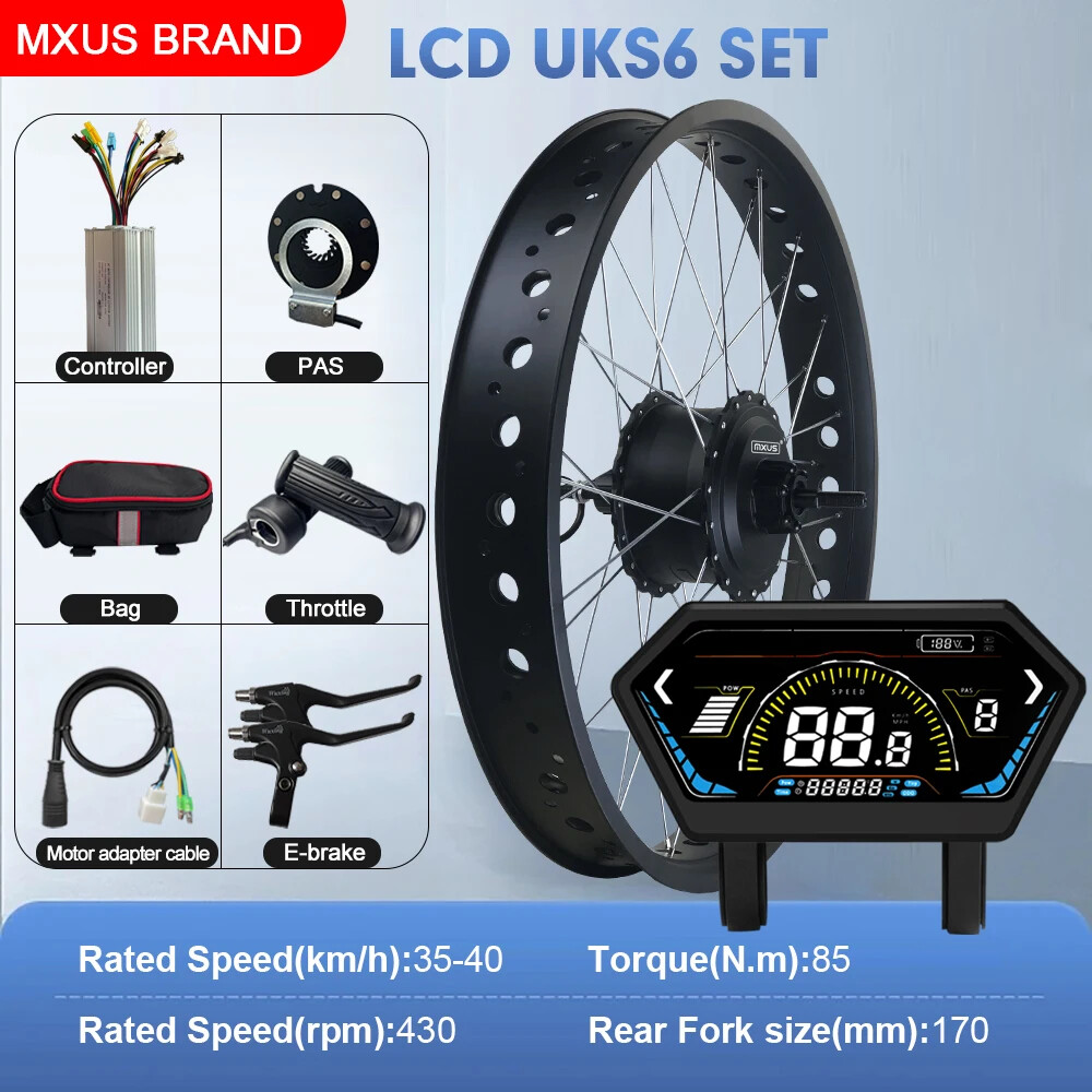 Snow Fat Electric Bike 20 24 26» 48V 750W Rear Rotate Hub Motor Dropout 170mm
