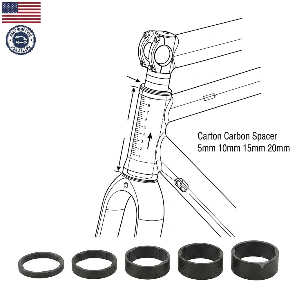 8PCS Bike Headset Spacers 1 1/8″ Aluminum Alloy Stem Riser Rings 2 3 5 10mm