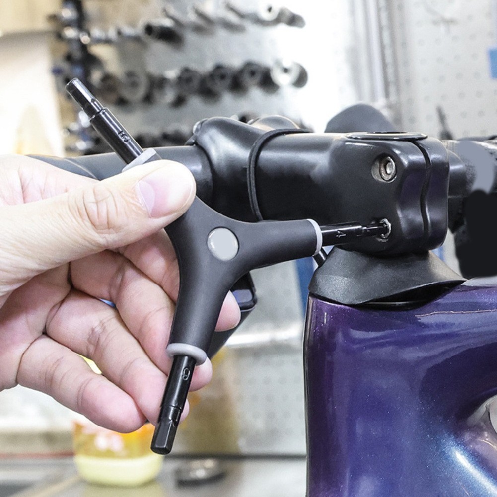 Bicycle Maintenance Triple Internal Hex Wrench Tool for 4 5 6mm Hex Screws