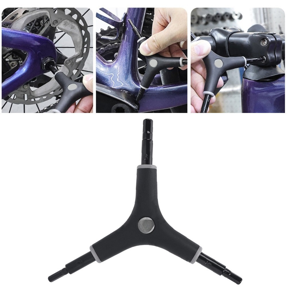 Bicycle Maintenance Triple Internal Hex Wrench Tool for 4 5 6mm Hex Screws