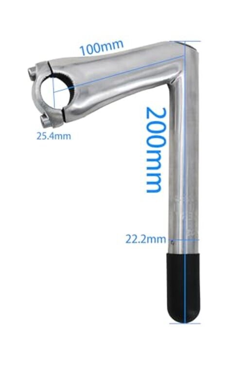 Bike Quill Stem, 13 inch Length, Aluminum Alloy, 25.4mm Clamp for Recreational