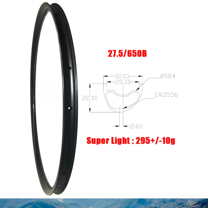 27.5er 650B MTB XC Bike Super Light Carbon Rim 30*22mm 24/28/32H Wheel UD/3K/12K