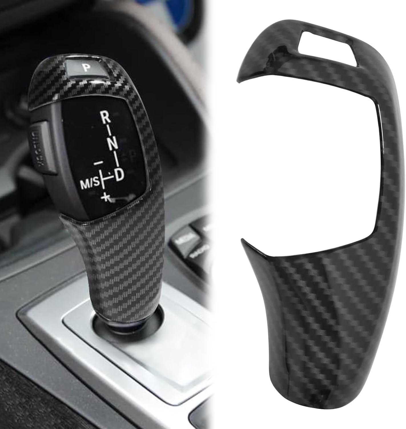 Carbon Fiber Pattern Gear Shift Knob Cover Trim for BMW F01 F20 F22 F25 F26 F30